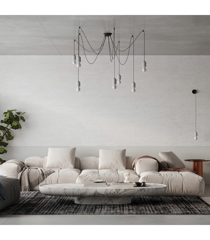 Neso Minimalistic Cluster Pendant Ceiling Light Black 5x E27-10