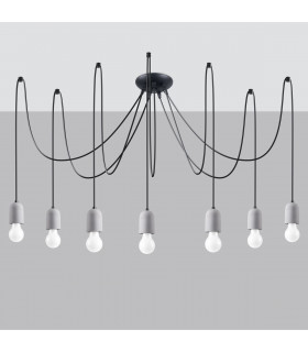 Neso Minimalistic Cluster Pendant Ceiling Light Black 7x E27-2