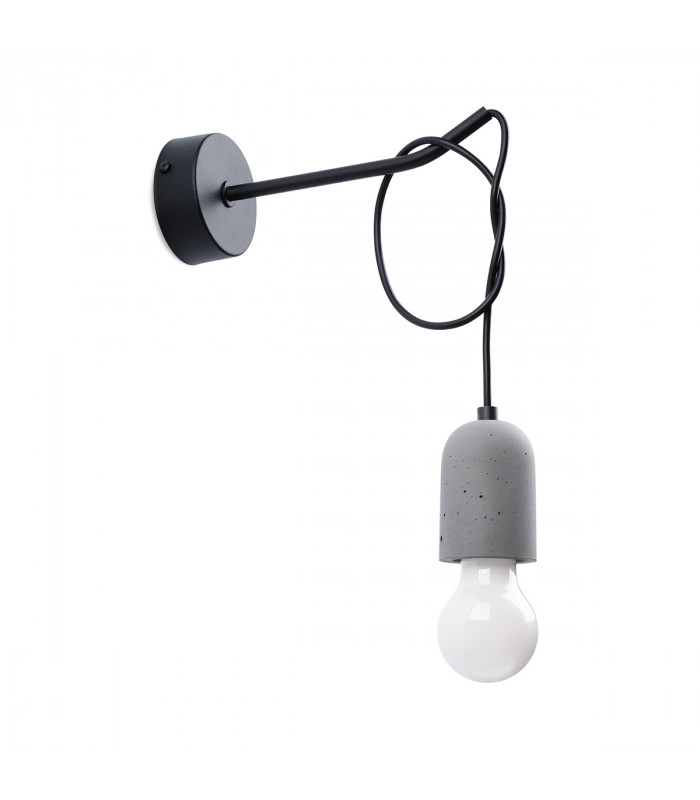 Neso Minimalistic Wall Lamp Black 1x E27-1