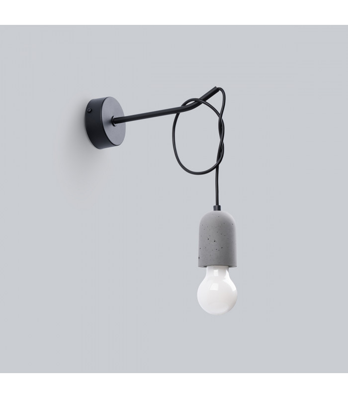 Neso Minimalistic Wall Lamp Black 1x E27-2
