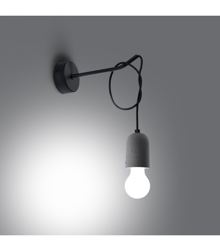 Neso Minimalistic Wall Lamp Black 1x E27-3