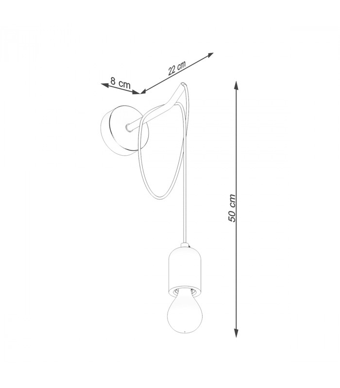 Neso Minimalistic Wall Lamp Black 1x E27-6