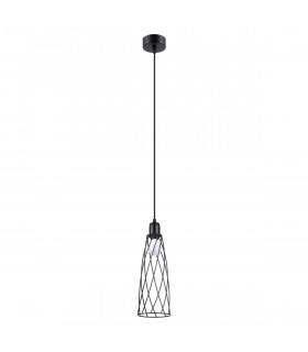 Suba Industrial Wire Frame Pendant Ceiling Light Black 1x E27-1