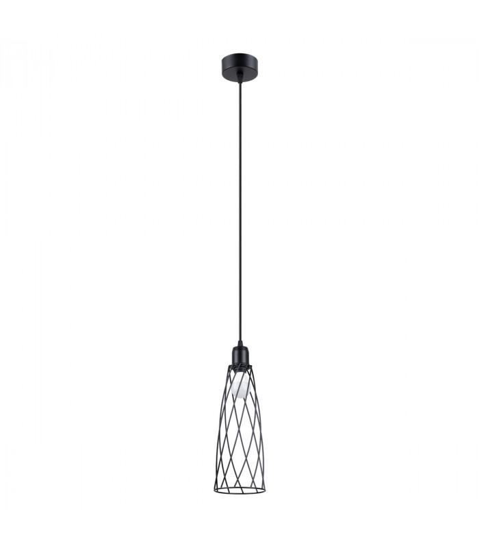 Suba Industrial Wire Frame Pendant Ceiling Light Black 1x E27-1