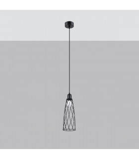 Suba Industrial Wire Frame Pendant Ceiling Light Black 1x E27-2
