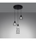 Suba Industrial Cluster Pendant Ceiling Light Black 3x E27-3