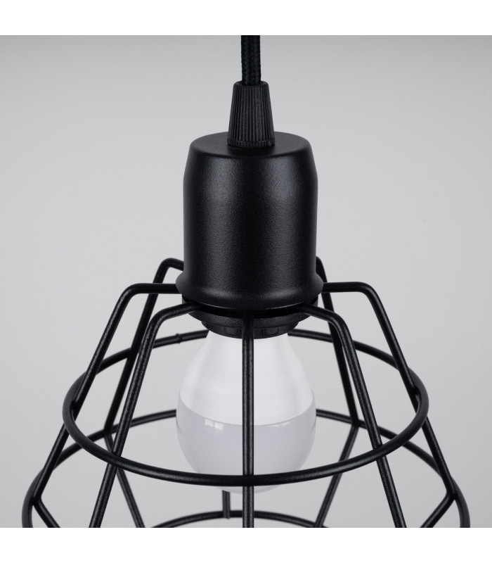 Suba Industrial Cluster Pendant Ceiling Light Black 3x E27-4