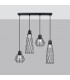 Suba Industrial Bar Pendant Ceiling Light Black 4x E27-2