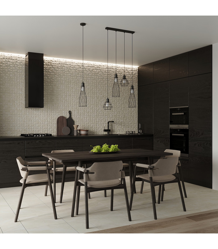 Suba Industrial Bar Pendant Ceiling Light Black 4x E27-9