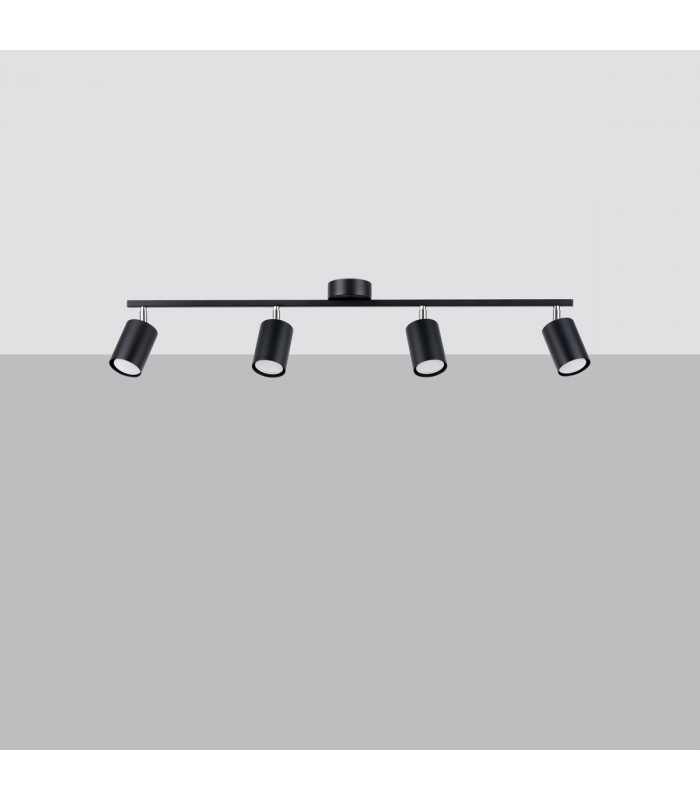 Lemmi Modern Ceiling Spotlight Bar Black 4x GU10-2