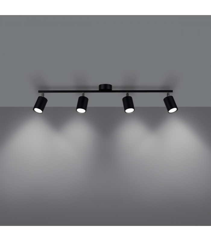 Lemmi Modern Ceiling Spotlight Bar Black 4x GU10-3