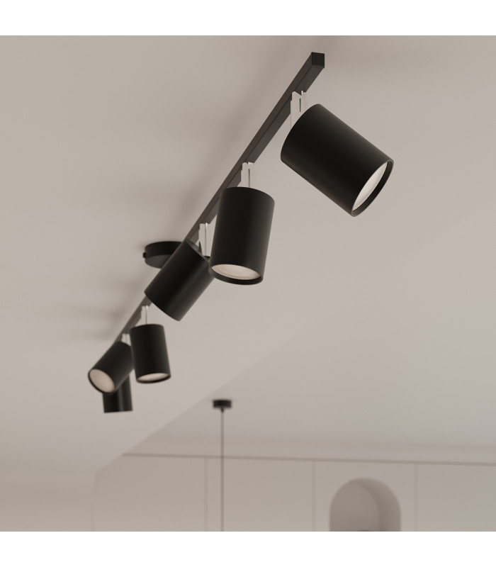 Lemmi Modern Ceiling Spotlight Bar Black 4x GU10-6