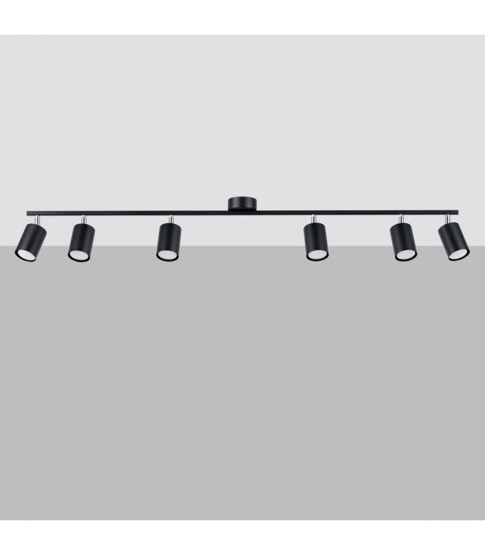 Lemmi Modern Ceiling Spotlight Bar Black 6x GU10-2