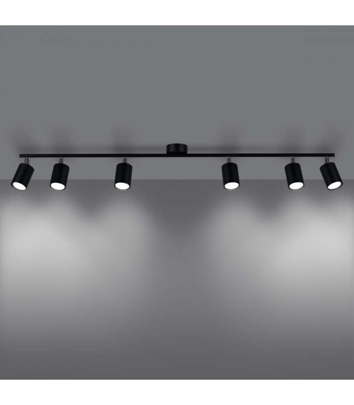 Lemmi Modern Ceiling Spotlight Bar Black 6x GU10-3