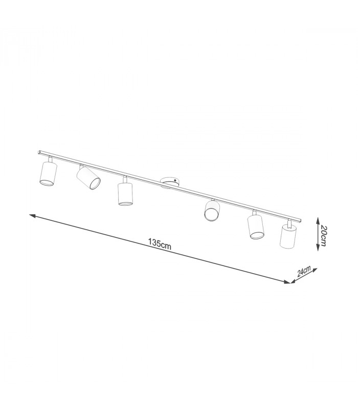 Lemmi Modern Ceiling Spotlight Bar Black 6x GU10-4