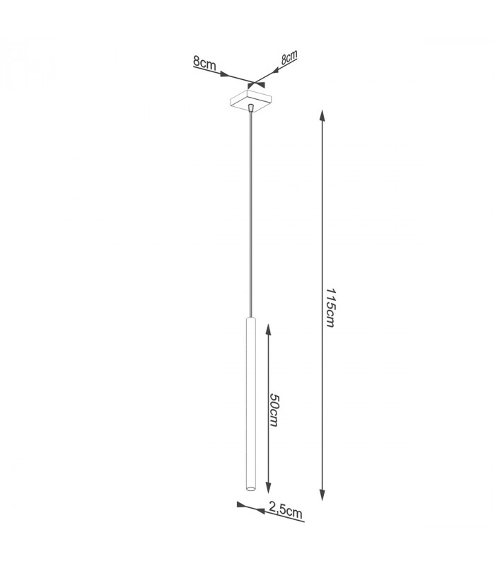 Pastelo Modern Slim Pendant Ceiling Light Gold 1x G9-5