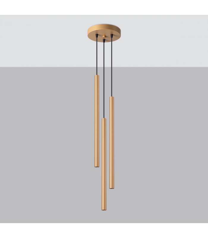 Pastelo Modern Cluster Pendant Ceiling Light Gold 3x G9-2