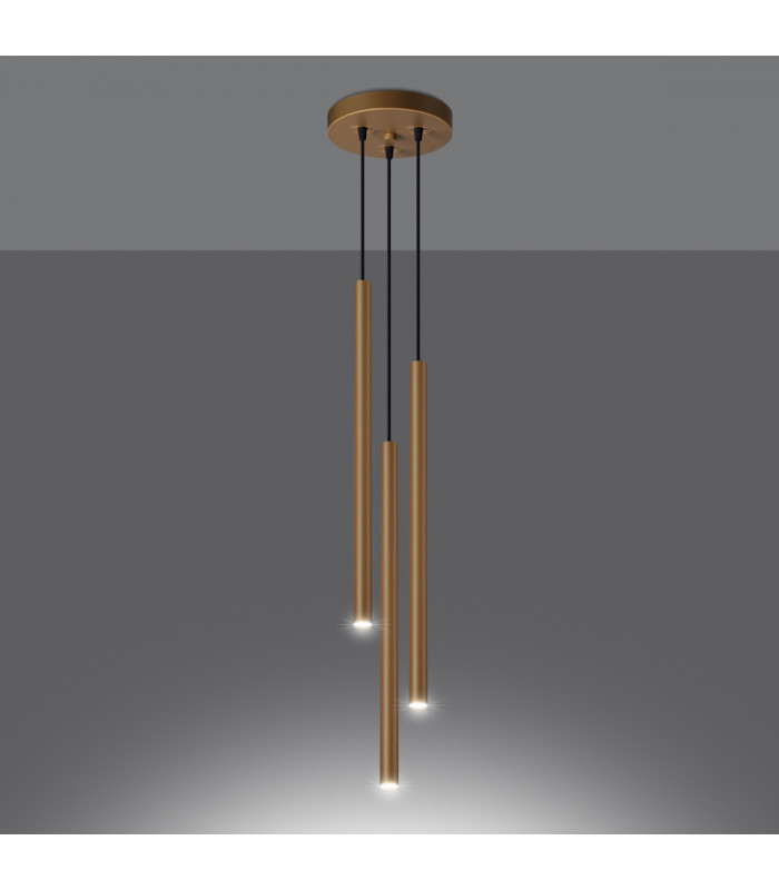 Pastelo Modern Cluster Pendant Ceiling Light Gold 3x G9-3