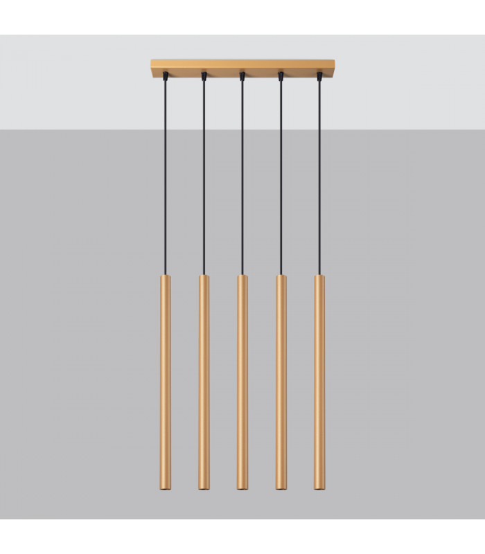 Pastelo Modern Bar Pendant Ceiling Light Gold 5x G9-2