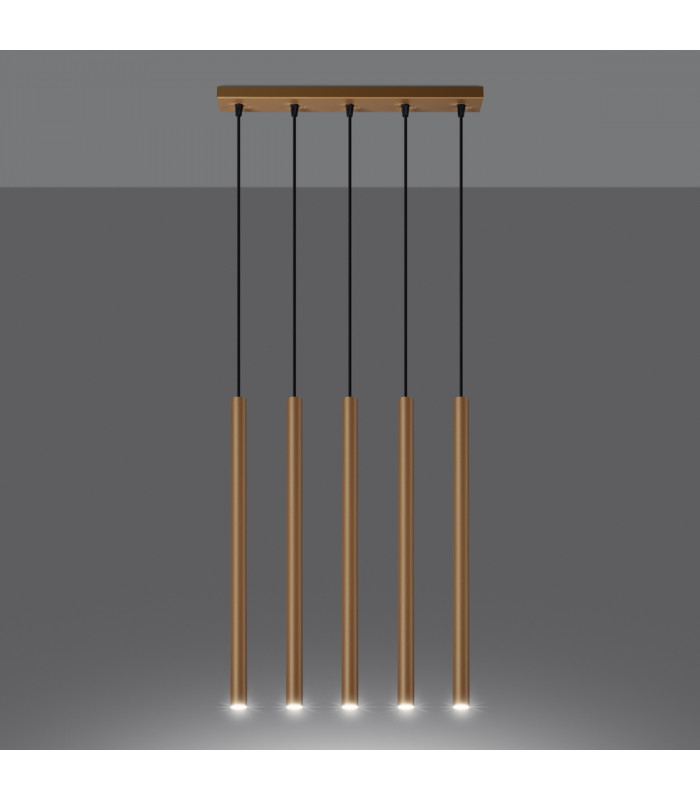 Pastelo Modern Bar Pendant Ceiling Light Gold 5x G9-3