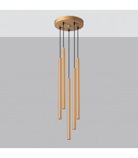 Pastelo Modern Cluster Pendant Ceiling Light Gold 5x G9-2