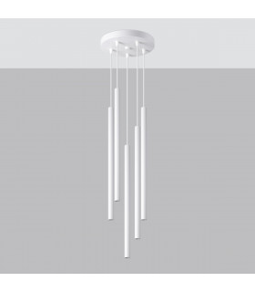 Pastelo Modern Cluster Pendant Ceiling Light White 5x G9-2