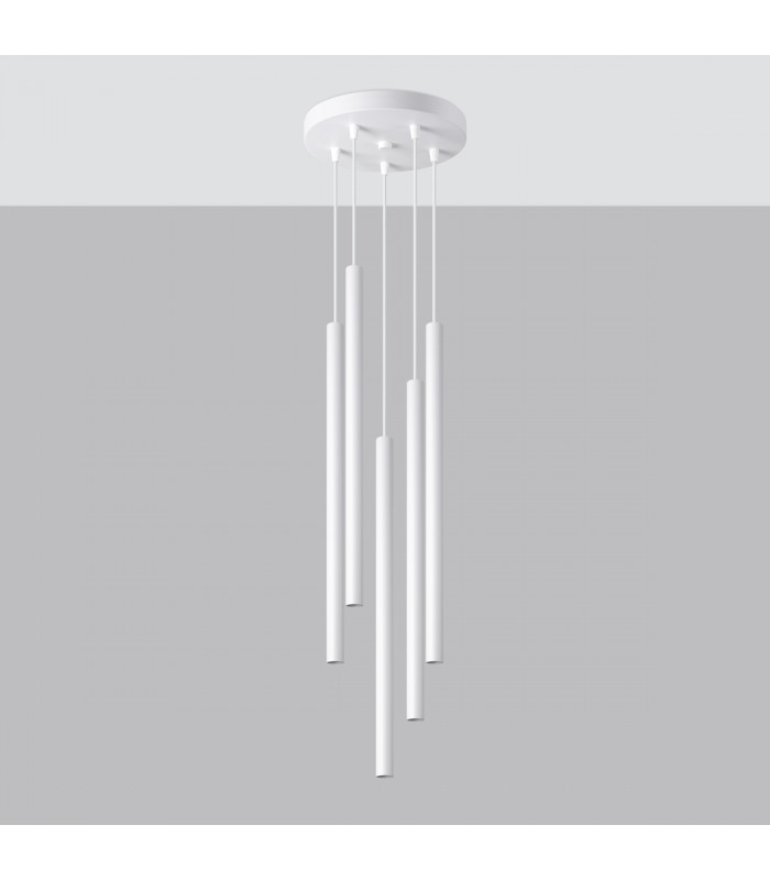 Pastelo Modern Cluster Pendant Ceiling Light White 5x G9-2
