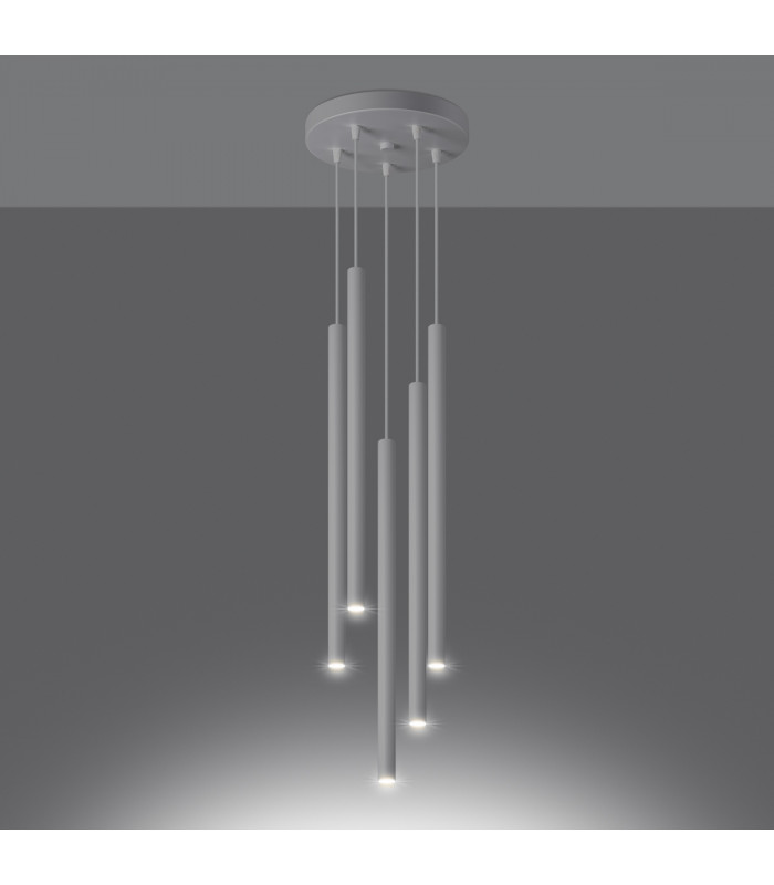 Pastelo Modern Cluster Pendant Ceiling Light White 5x G9-3