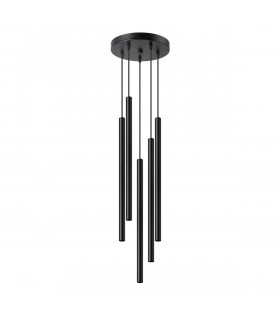 Pastelo Modern Cluster Pendant Ceiling Light Black 5x G9-1