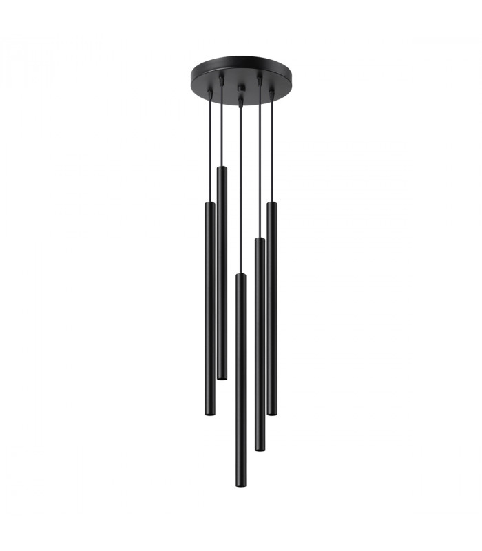 Pastelo Modern Cluster Pendant Ceiling Light Black 5x G9-1