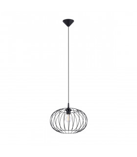 Tsuno Industrial Wire Frame Pendant Ceiling Light Black 1x E27-1