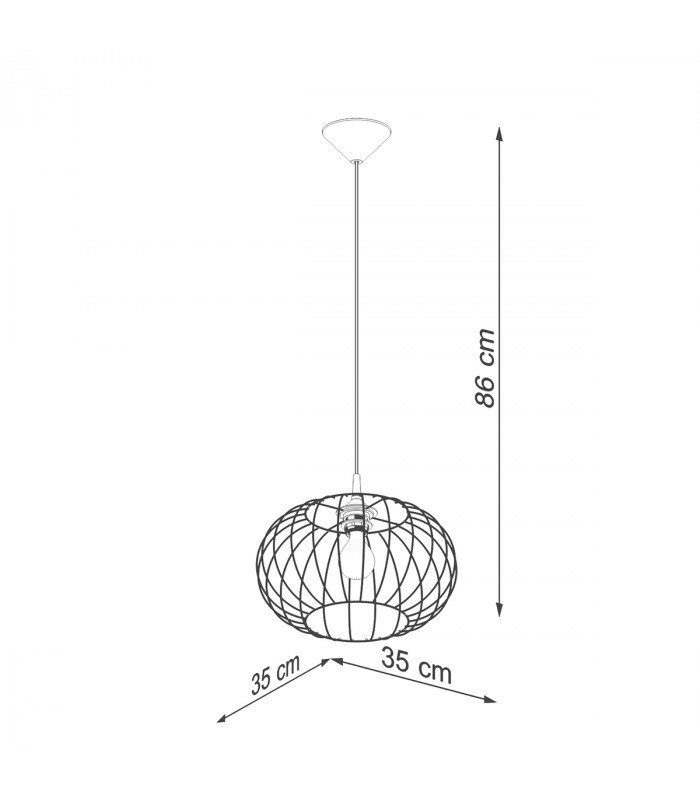 Tsuno Industrial Wire Frame Pendant Ceiling Light Black 1x E27-5