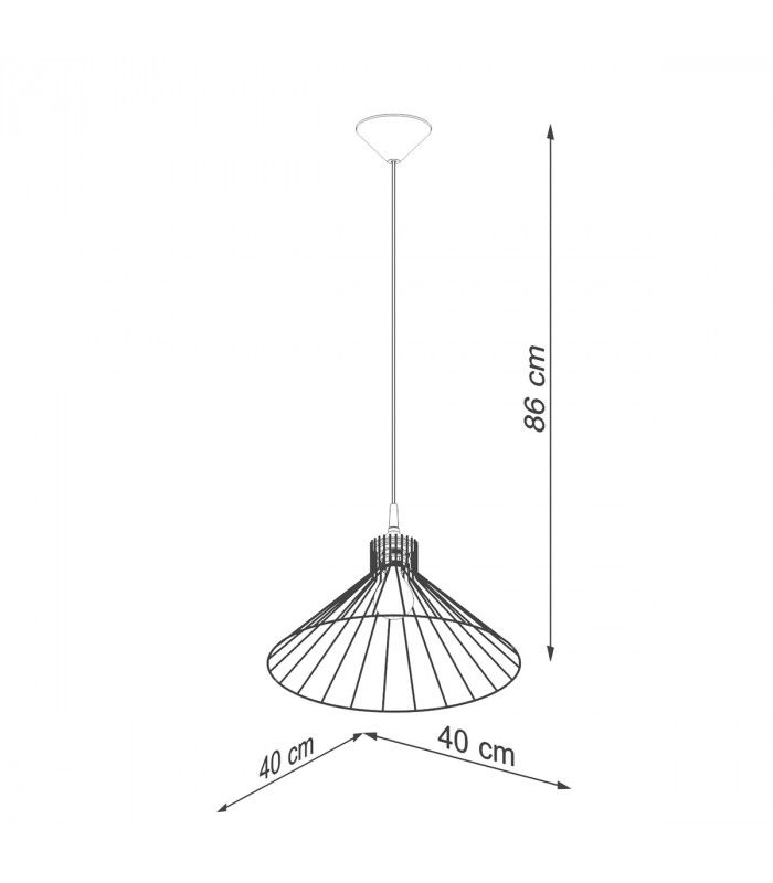 Eda Industrial Wire Frame Pendant Ceiling Light Black 1x E27-5