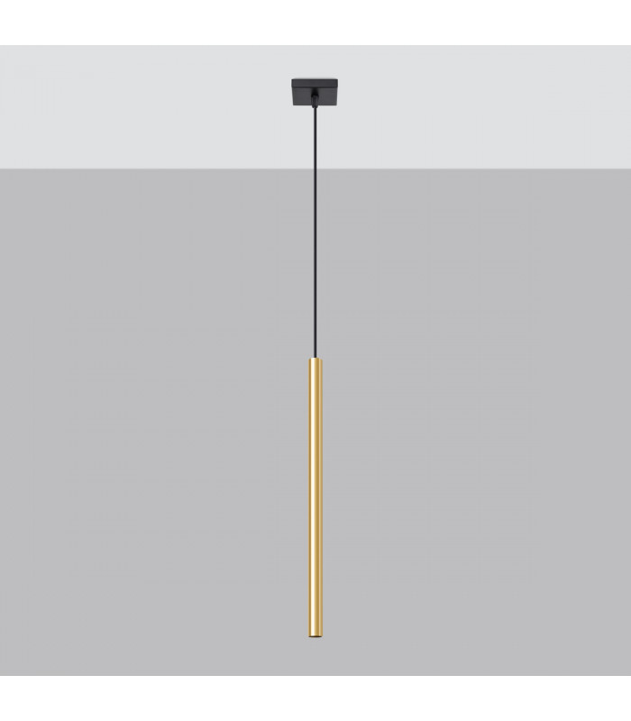Pastelo Modern Slim Pendant Ceiling Light Polished Gold 1x G9-2