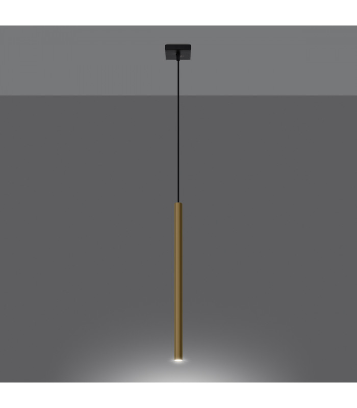 Pastelo Modern Slim Pendant Ceiling Light Polished Gold 1x G9-3