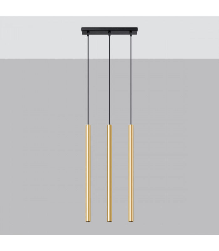 Pastelo Modern Bar Pendant Ceiling Light Polished Gold 3x G9-2