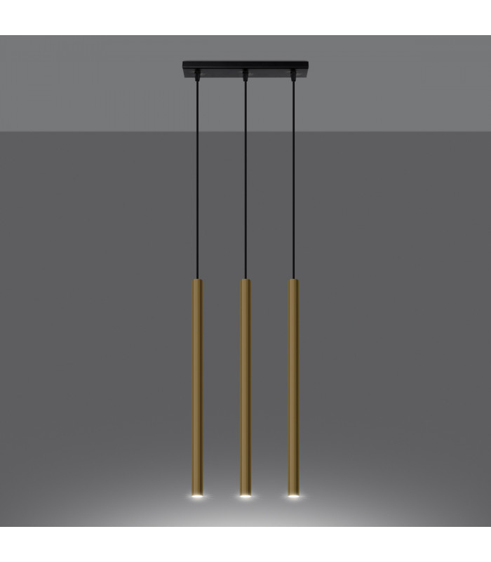 Pastelo Modern Bar Pendant Ceiling Light Polished Gold 3x G9-3