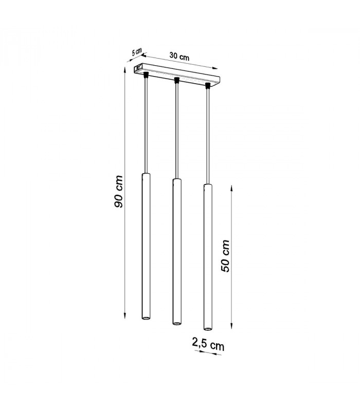 Pastelo Modern Bar Pendant Ceiling Light Polished Gold 3x G9-5