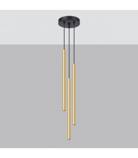 Pastelo Modern Cluster Pendant Ceiling Light Polished Gold 3x G9-2