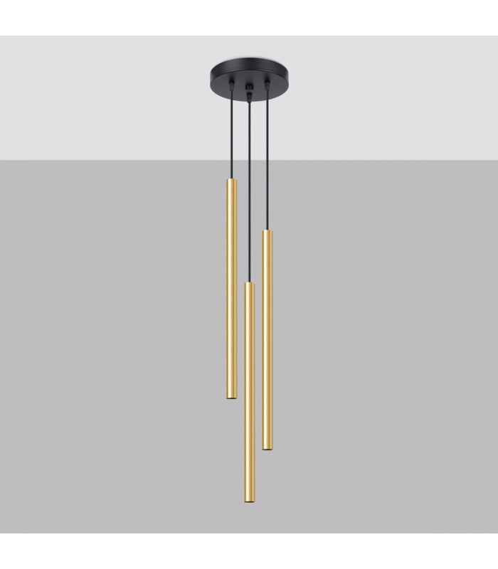 Pastelo Modern Cluster Pendant Ceiling Light Polished Gold 3x G9-2