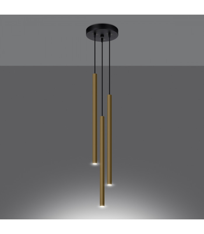 Pastelo Modern Cluster Pendant Ceiling Light Polished Gold 3x G9-3
