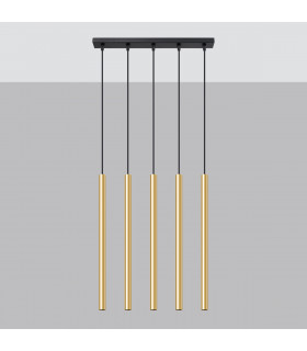 Pastelo Modern Bar Pendant Ceiling Light Polished Gold 5x G9-2