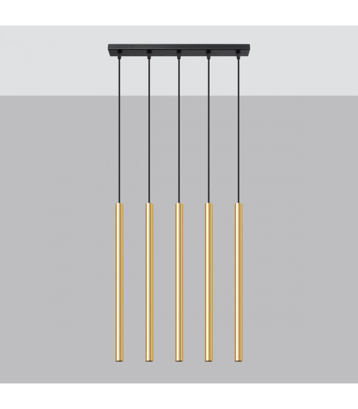 Pastelo Modern Bar Pendant Ceiling Light Polished Gold 5x G9-2