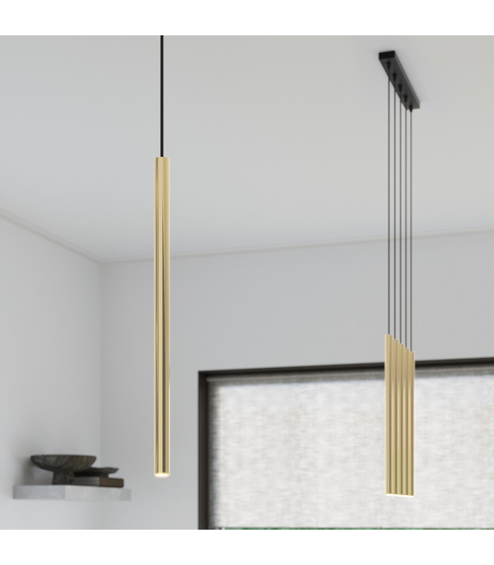 Pastelo Modern Bar Pendant Ceiling Light Polished Gold 5x G9-7