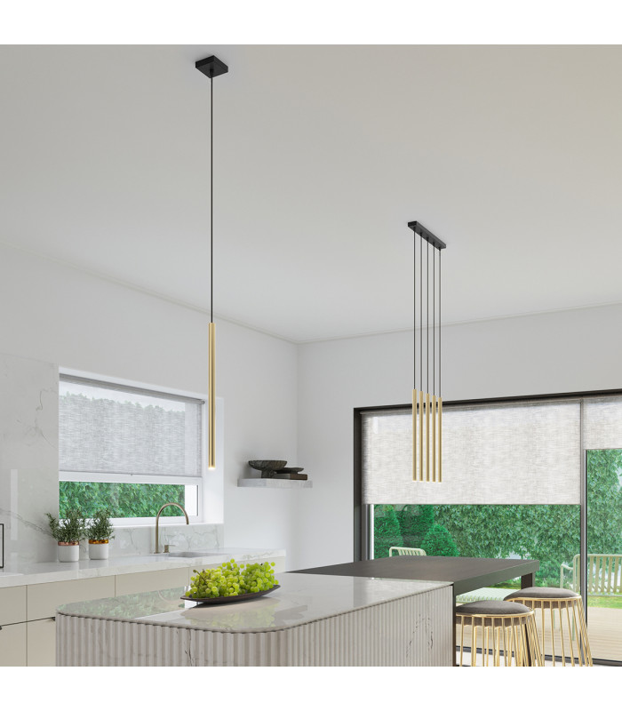Pastelo Modern Bar Pendant Ceiling Light Polished Gold 5x G9-9