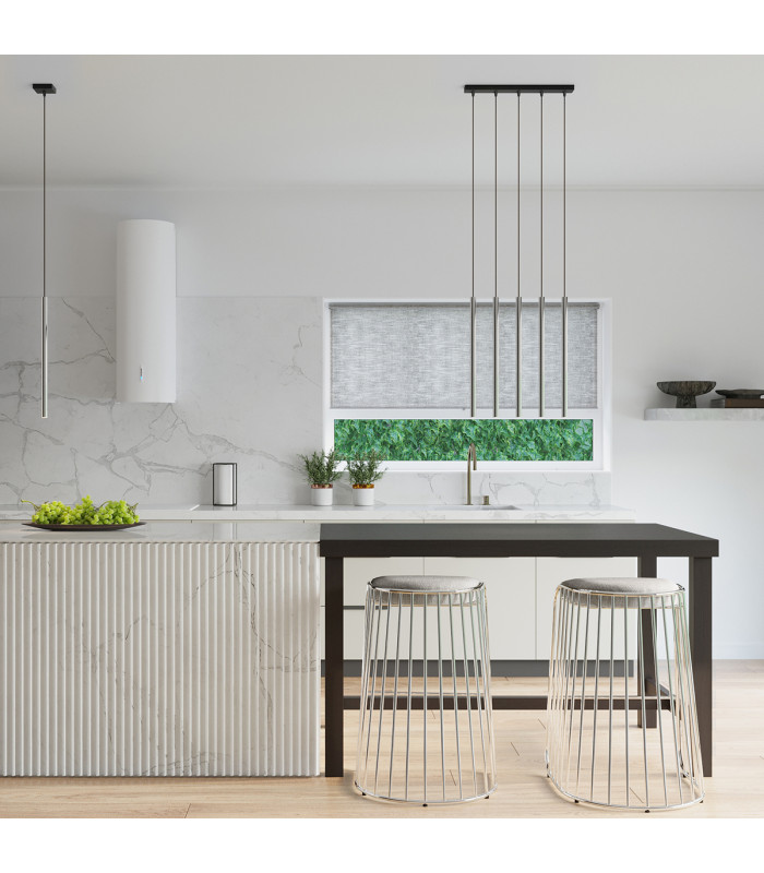 Pastelo Modern Slim Pendant Ceiling Light Chrome 1x G9-8