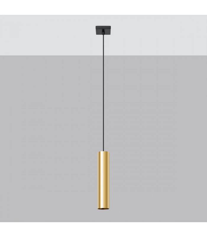Lagos Modern Slim Pendant Ceiling Light Polished Gold 1x GU10-2