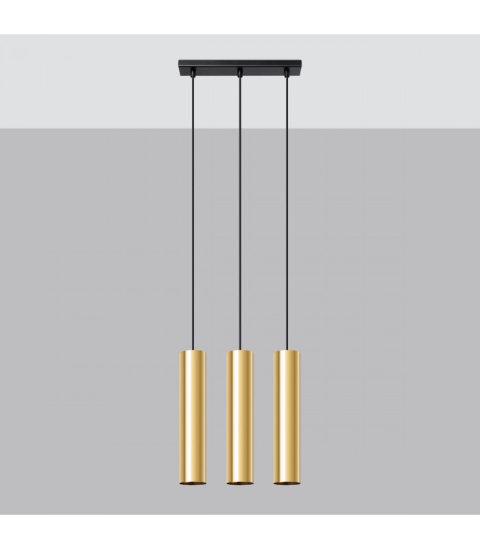 Lagos Modern Bar Pendant Ceiling Light Polished Gold 3x GU10-2
