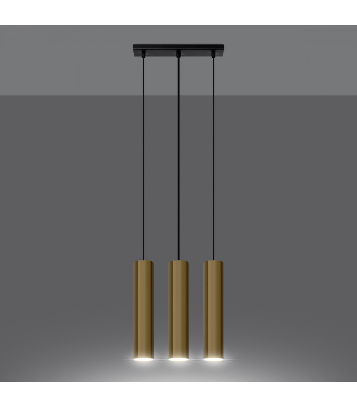Lagos Modern Bar Pendant Ceiling Light Polished Gold 3x GU10-3