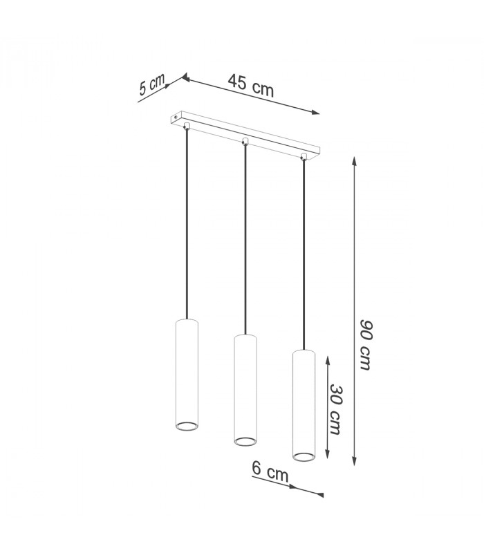 Lagos Modern Bar Pendant Ceiling Light Polished Gold 3x GU10-5